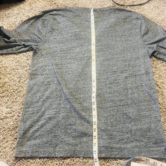 Mens J Crew Gray Wash 1/4 Button Up Long Sleeve Henley L - Picture 3 of 4